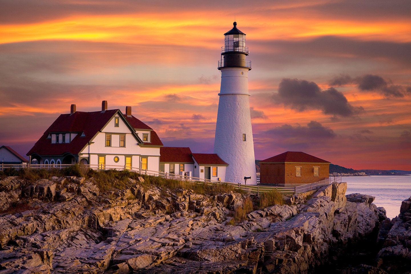 New England Coast and Lighthouse
